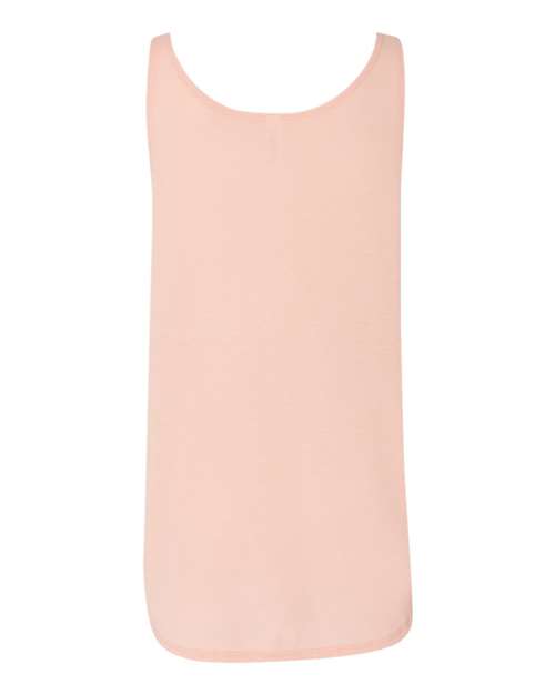 Peach - BELLA + CANVAS 8802 Tank Top with Custom Logo Printing BELLA + CANVAS Women's Flowy Tank with Side Slit in Peach, back view