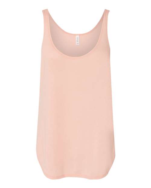 Peach - Women's Flowy Tank with Side Slit BELLA + CANVAS Women's Flowy Tank with Side Slit in Peach, front view