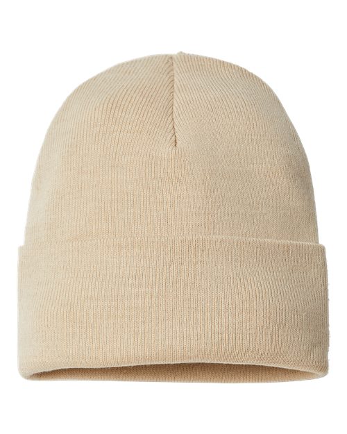 Light Beige - Sustainable Beanie Atlantis Headwear Sustainable Beanie in Light Beige, front view