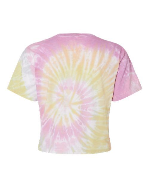 Desert Rose - Colortone 1050 Tie-Dyed Crop T-Shirt with Printed Logo Colortone Tie-Dyed Crop T-Shirt in Desert Rose, back view