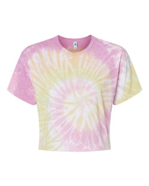Desert Rose - Women's Tie-Dyed Crop T-Shirt Colortone Tie-Dyed Crop T-Shirt in Desert Rose, front view