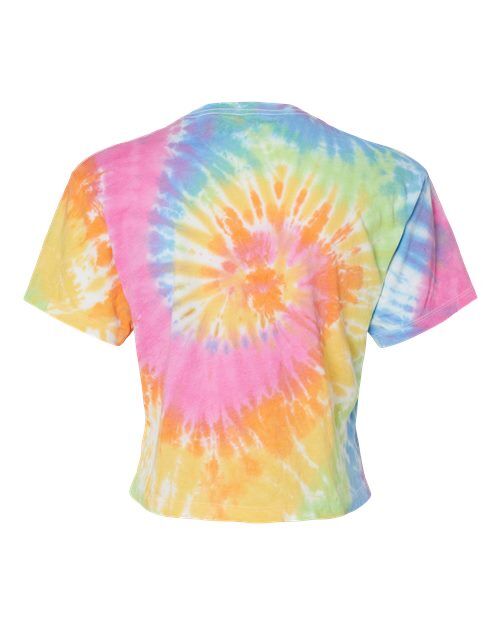 Eternity - Colortone 1050 Tie-Dyed Crop T-Shirt with Printed Logo Colortone Tie-Dyed Crop T-Shirt in Eternity, back view
