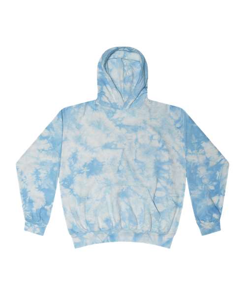 Crystal Baby Blue - Youth Crystal Wash Hooded Sweatshirt Colortone Youth Crystal Wash Hooded Sweatshirt in Crystal Baby Blue, front view
