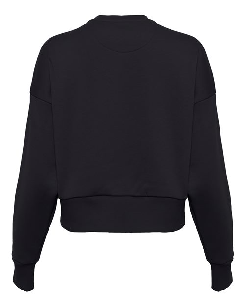 Black - Next Level 9087 Women's Sweatshirt with Logo Embroidery Next Level Women's Heavyweight Crewneck Sweatshirt in Black, back view