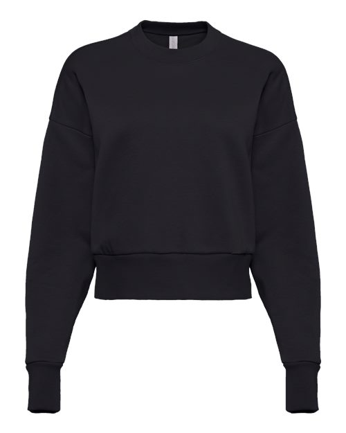 Black - Women's Heavyweight Crewneck Sweatshirt Next Level Women's Heavyweight Crewneck Sweatshirt in Black, front view