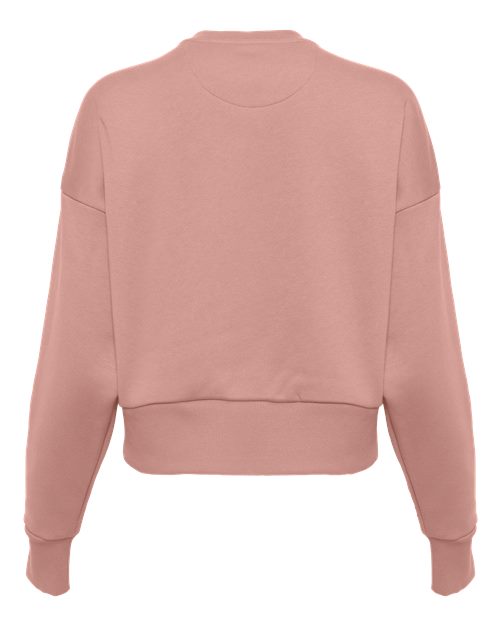 Desert Pink - Next Level 9087 Women's Sweatshirt with Logo Embroidery Next Level Women's Heavyweight Crewneck Sweatshirt in Desert Pink, back view