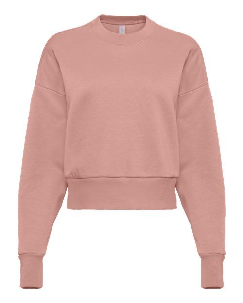 Desert Pink - Women's Heavyweight Crewneck Sweatshirt Next Level Women's Heavyweight Crewneck Sweatshirt in Desert Pink, front view