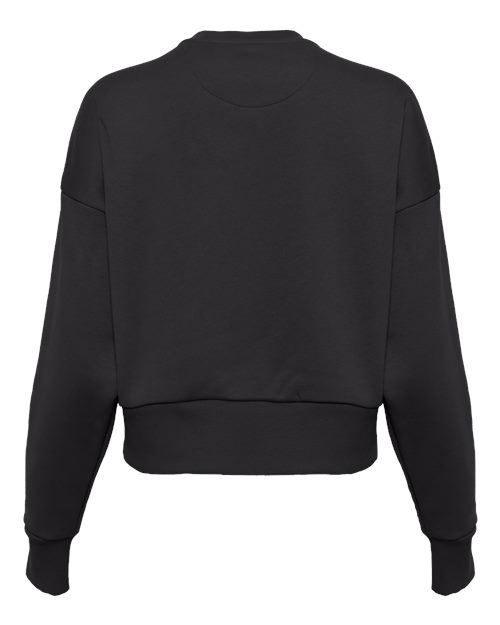 Graphite Black - Next Level 9087 Women's Sweatshirt with Logo Embroidery Next Level Women's Heavyweight Crewneck Sweatshirt in Graphite Black, back view