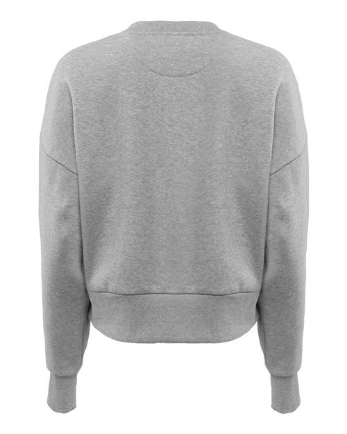 Heather Grey - Next Level 9087 Women's Sweatshirt with Logo Embroidery Next Level Women's Heavyweight Crewneck Sweatshirt in Heather Grey, back view