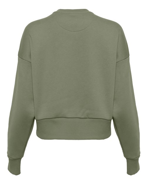 Light Olive - Next Level 9087 Women's Sweatshirt with Logo Embroidery Next Level Women's Heavyweight Crewneck Sweatshirt in Light Olive, back view