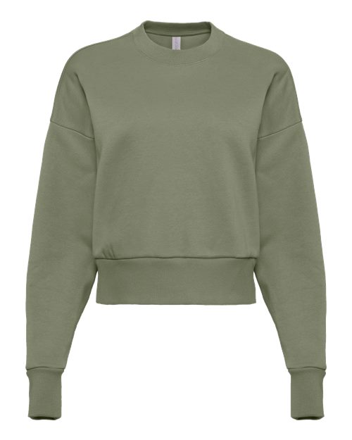 Light Olive - Women's Heavyweight Crewneck Sweatshirt Next Level Women's Heavyweight Crewneck Sweatshirt in Light Olive, front view