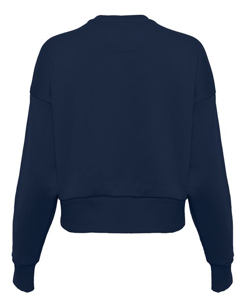 Midnight Navy - Next Level 9087 Women's Sweatshirt with Logo Embroidery Next Level Women's Heavyweight Crewneck Sweatshirt in Midnight Navy, back view