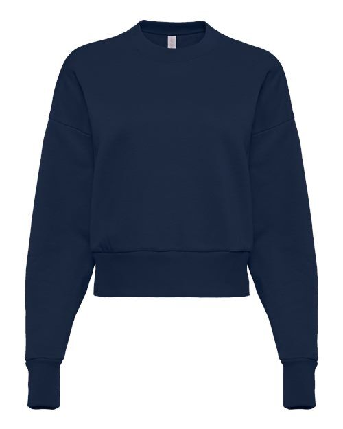 Midnight Navy - Women's Heavyweight Crewneck Sweatshirt Next Level Women's Heavyweight Crewneck Sweatshirt in Midnight Navy, front view
