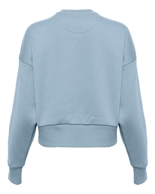 Stonewash Denim - Next Level 9087 Women's Sweatshirt with Logo Embroidery Next Level Women's Heavyweight Crewneck Sweatshirt in Stonewash Denim, back view