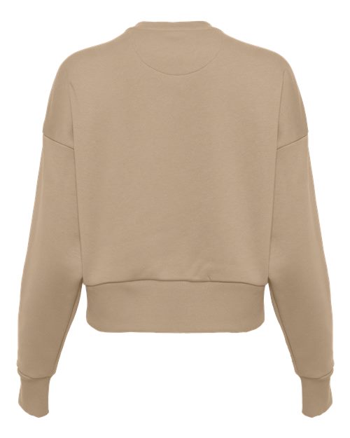 Tan - Next Level 9087 Women's Sweatshirt with Logo Embroidery Next Level Women's Heavyweight Crewneck Sweatshirt in Tan, back view