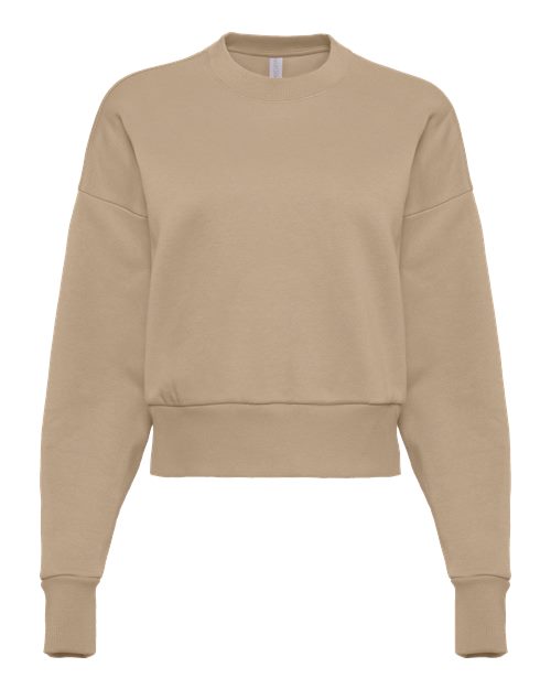 Tan - Women's Heavyweight Crewneck Sweatshirt Next Level Women's Heavyweight Crewneck Sweatshirt in Tan, front view