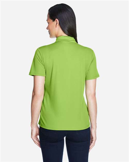 Acid Green - CORE365 78181 Women's Polo with Embroidered Company Logo CORE365 Women’s Polo in Acid Green, back view on model