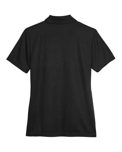 Black - CORE365 78181 Women's Polo with Embroidered Company Logo CORE365 Women’s Polo in Black, back view