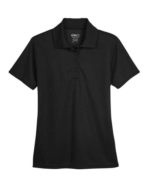 Black - Women's Origin Performance Piqué Polo CORE365 Women’s Polo in Black, front view