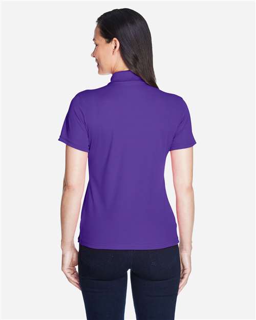 Campus Purple - CORE365 78181 Women's Polo with Embroidered Company Logo CORE365 Women’s Polo in Campus Purple, back view on model