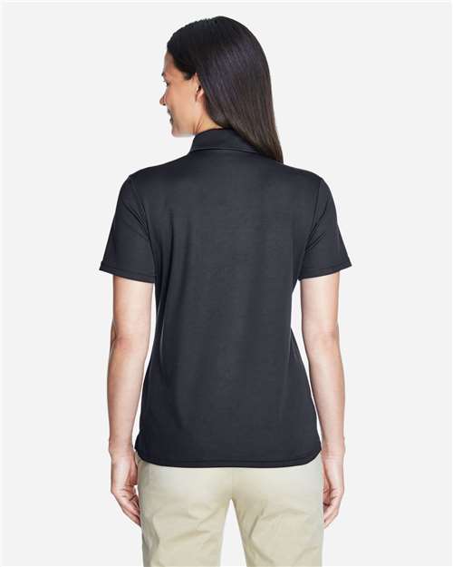 Carbon - CORE365 78181 Women's Polo with Embroidered Company Logo CORE365 Women’s Polo in Carbon, back view on model