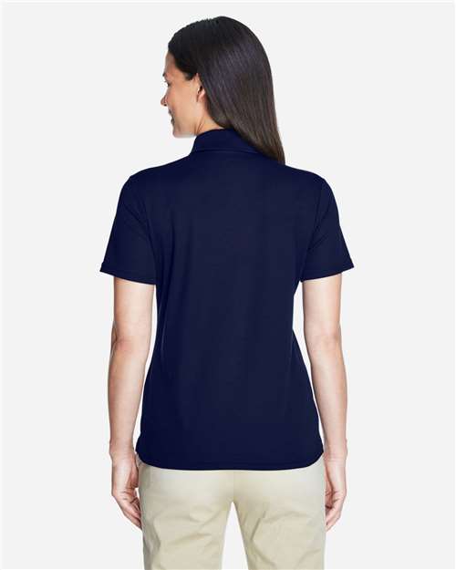Classic Navy - CORE365 78181 Women's Polo with Embroidered Company Logo CORE365 Women’s Polo in Classic Navy, back view on model