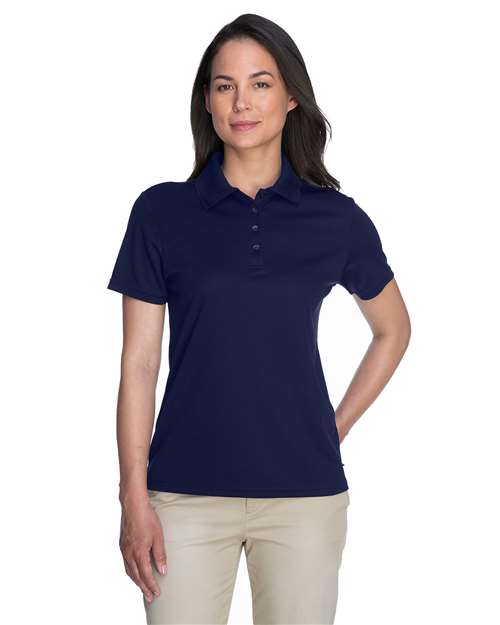 Classic Navy - CORE365 78181 Women's Polo with Embroidered Company Logo CORE365 Women’s Polo in Classic Navy, front view on model