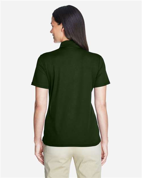 Forest - CORE365 78181 Women's Polo with Embroidered Company Logo CORE365 Women’s Polo in Forest, back view on model