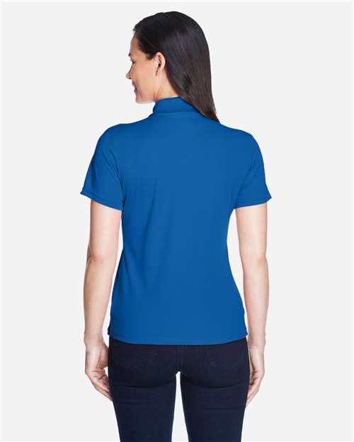 True Royal - CORE365 78181 Women's Polo with Embroidered Company Logo CORE365 Women’s Polo in True Royal, back view on model