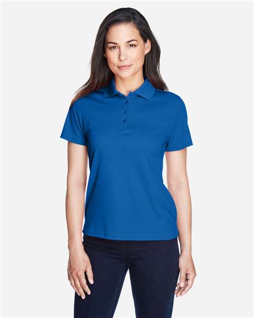 True Royal - CORE365 78181 Women's Polo with Embroidered Company Logo CORE365 Women’s Polo in True Royal, front view on model