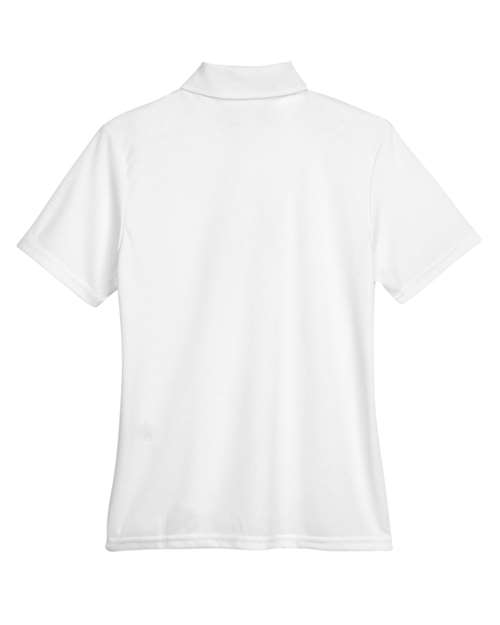 White - CORE365 78181 Women's Polo with Embroidered Company Logo CORE365 Women’s Polo in White, back view