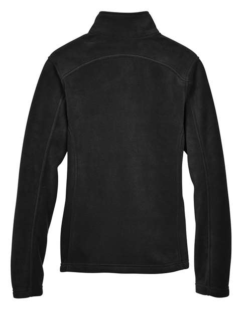 Black - CORE365 78190 Women's Jacket with Embroidered Company Logo CORE365 Women's Journey Fleece Jacket in Black, back view