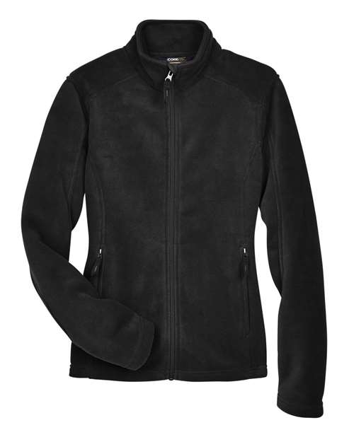 Black - Women's Journey Fleece Jacket CORE365 Women's Journey Fleece Jacket in Black, front view