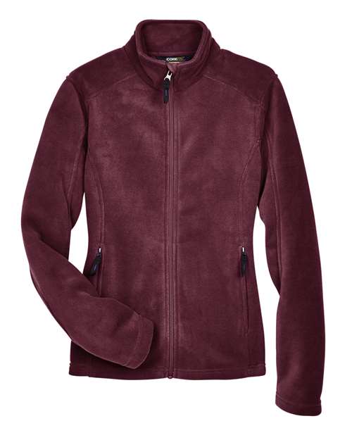 Burgundy - Women's Journey Fleece Jacket CORE365 Women's Journey Fleece Jacket in Burgundy, front view