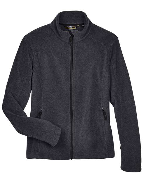 Heather Charcoal - Women's Journey Fleece Jacket CORE365 Women's Journey Fleece Jacket in Heather Charcoal, front view
