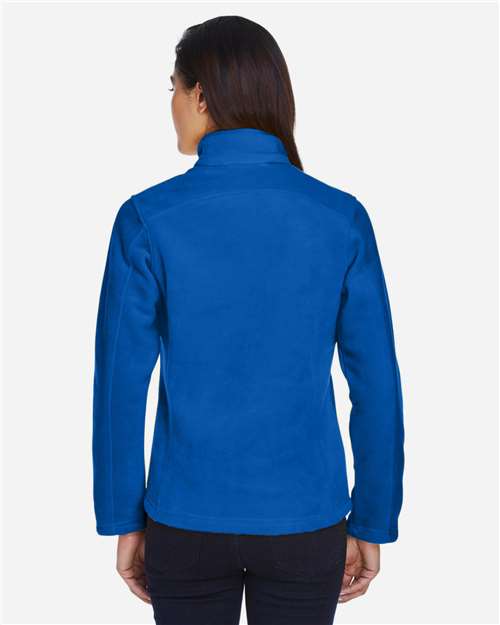 True Royal - CORE365 78190 Women's Jacket with Embroidered Company Logo CORE365 Women's Journey Fleece Jacket in True Royal, back view on model