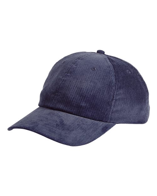Navy - Corduroy Cap Big Accessories Corduroy Cap in Navy, front view