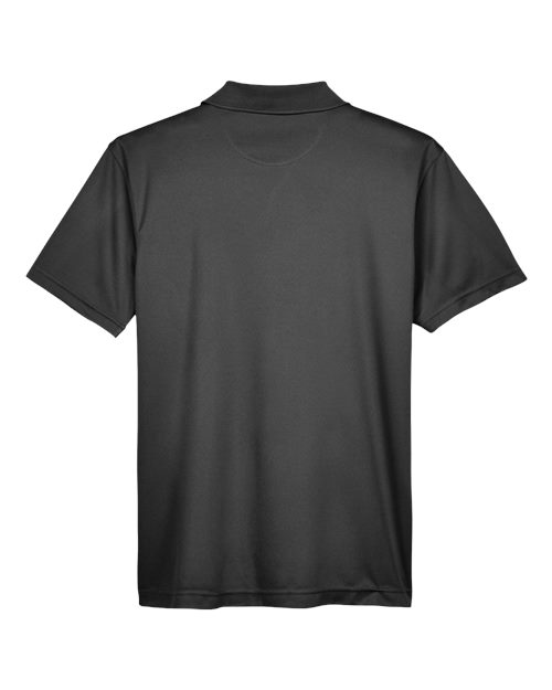 Black - Harriton M315 Men's Polo with Embroidered Company Logo Harriton Men's Polyester Jersey Polo in Black, back view