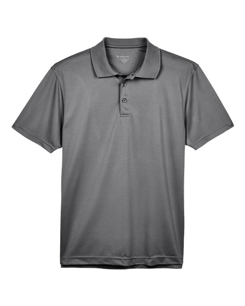 Charcoal - Men's Polyester Jersey Polo Harriton Men's Polyester Jersey Polo in Charcoal, front view