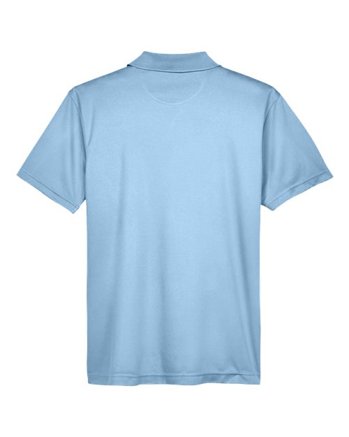 Light Blue - Harriton M315 Men's Polo with Embroidered Company Logo Harriton Men's Polyester Jersey Polo in Light Blue, back view