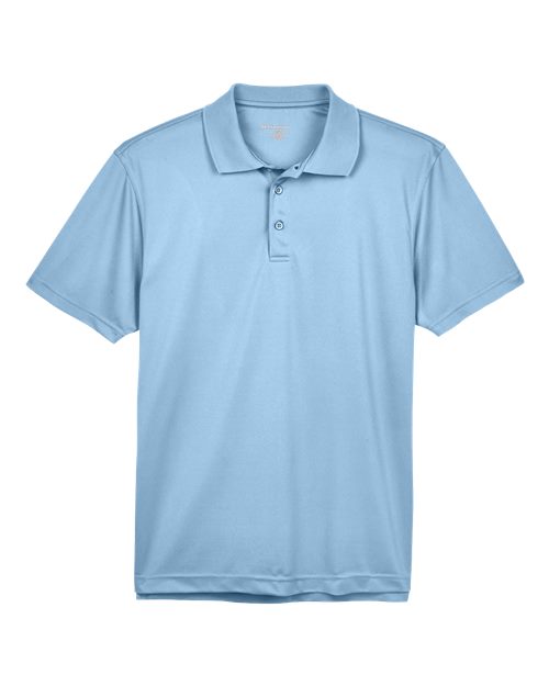 Light Blue - Men's Polyester Jersey Polo Harriton Men's Polyester Jersey Polo in Light Blue, front view
