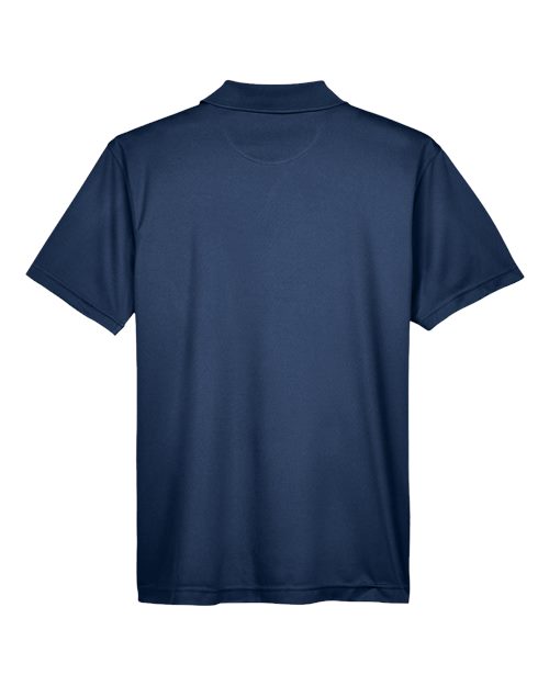 Navy - Harriton M315 Men's Polo with Embroidered Company Logo Harriton Men's Polyester Jersey Polo in Navy, back view