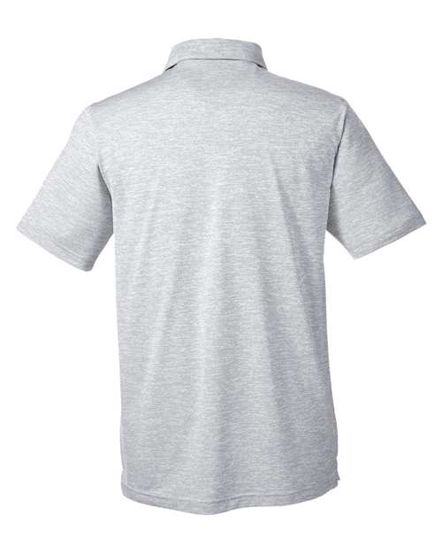 Bright White - Puma Golf 596801 Men's Icon Heather Polo with Your Logo Puma Golf Men's Icon Heather Polo in Bright White, back view