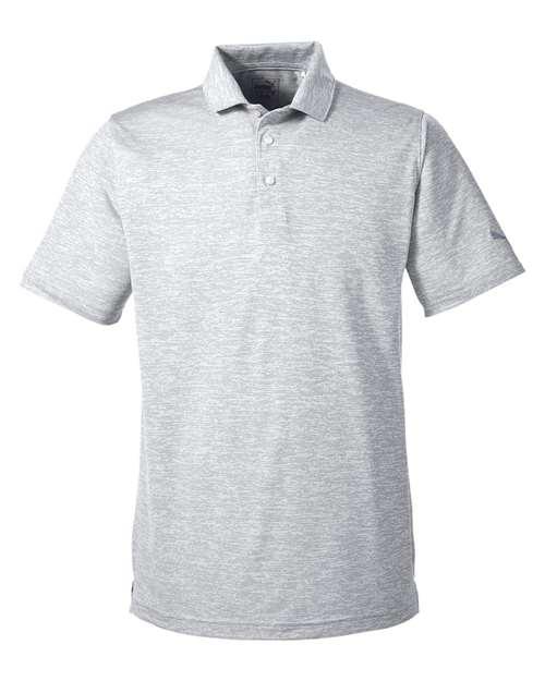 Bright White - Men's Icon Heather Polo Puma Golf Men's Icon Heather Polo in Bright White, front view