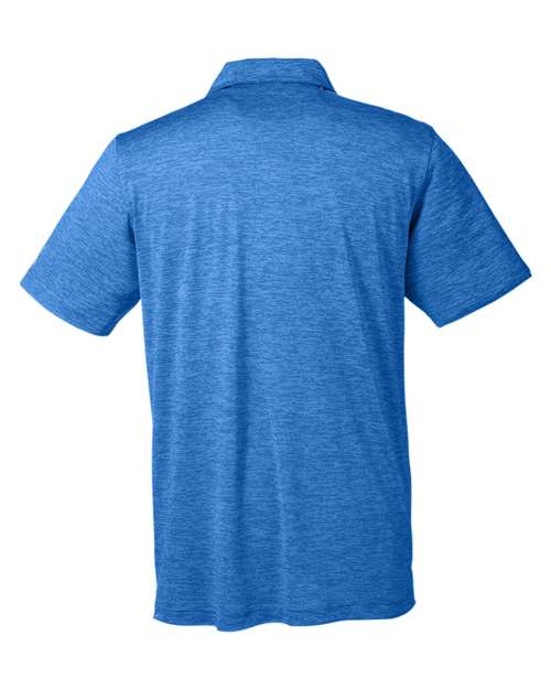 Lapis Blue - Puma Golf 596801 Men's Icon Heather Polo with Your Logo Puma Golf Men's Icon Heather Polo in Lapis Blue, back view