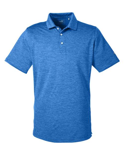 Lapis Blue - Men's Icon Heather Polo Puma Golf Men's Icon Heather Polo in Lapis Blue, front view