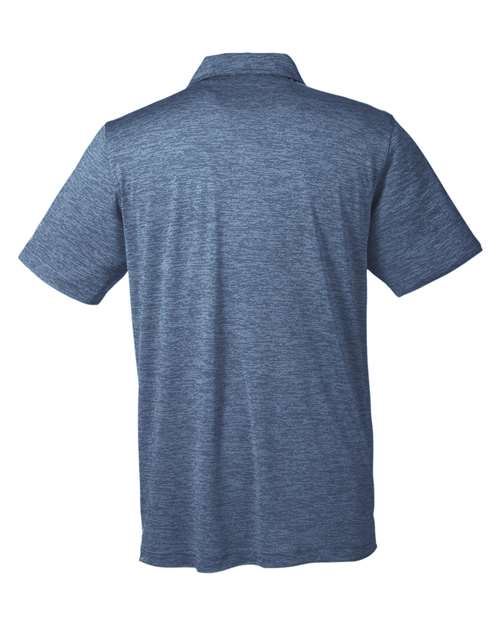 Peacoat - Puma Golf 596801 Men's Icon Heather Polo with Your Logo Puma Golf Men's Icon Heather Polo in Peacoat, back view