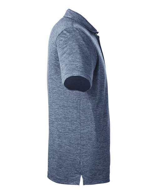 Peacoat - Puma Golf 596801 Men's Icon Heather Polo with Your Logo Puma Golf Men's Icon Heather Polo in Peacoat, side view