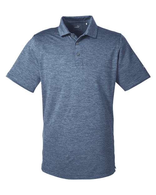 Peacoat - Men's Icon Heather Polo Puma Golf Men's Icon Heather Polo in Peacoat, front view