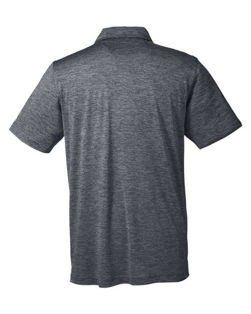 Puma Black - Puma Golf 596801 Men's Icon Heather Polo with Your Logo Puma Golf Men's Icon Heather Polo in Puma Black, back view